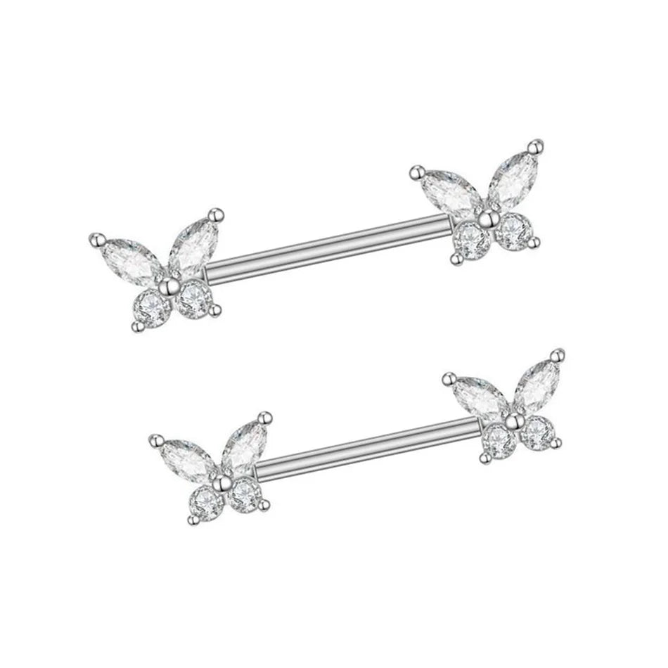 Butterfly Nipple Piercing • Titanium • 2 PCS
