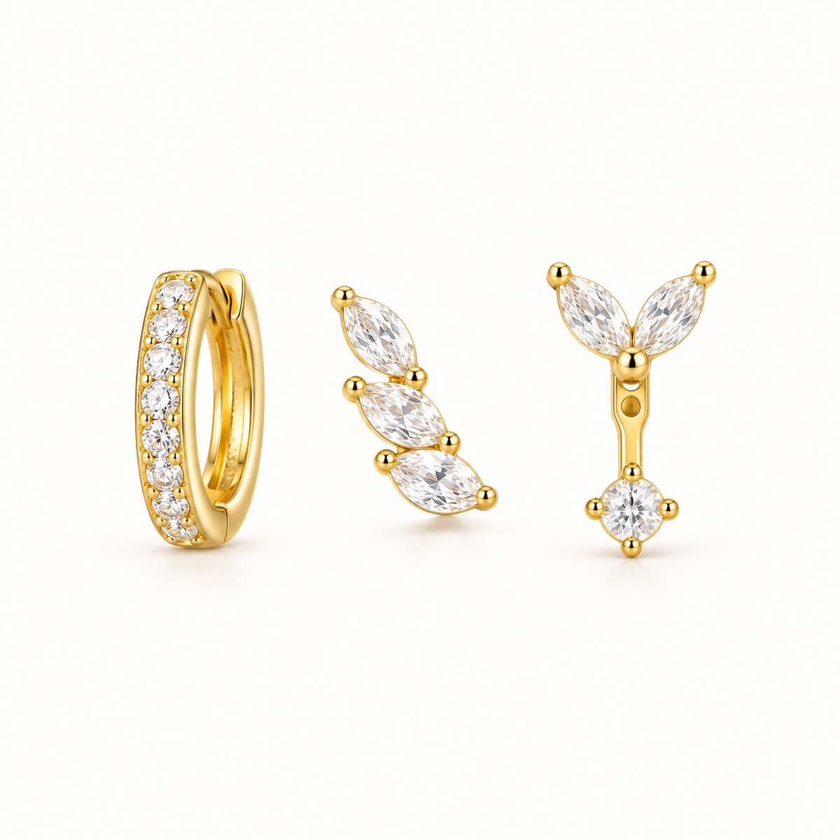 Marquise Elegance Ear Stack – Titanium
