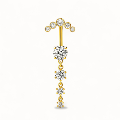 Elegant Titanium & Cubic Zirconia Navel Piercing