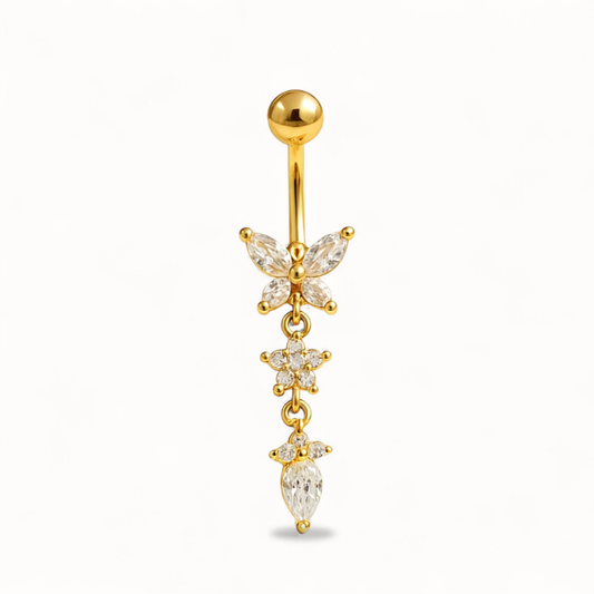 Butterfly Belly Button Piercing • Titanium • Charm