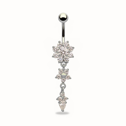 Triple Flower Titanium Belly Button Piercing