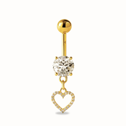 Heart Charm Titanium Belly Button Piercing